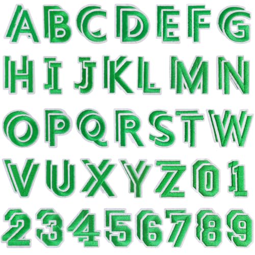 72 Pcs Iron On Letters & Numbers Patches for Tote Bags Hats Clothing Green - color: Green, size: Letters & Numbers