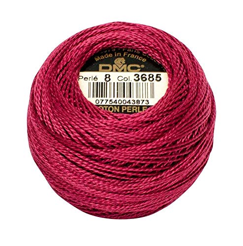 DMC 116 8-3685 Pearl Cotton Thread Balls, Very Dark Mauve, Size 8
