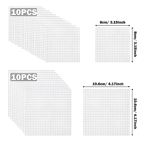 Allazone Plastic Mesh Canvas Sheets for Embroidery - 53 PCs, Square Mesh, Knit & Crochet Projects - color: 53 PCS - Square
