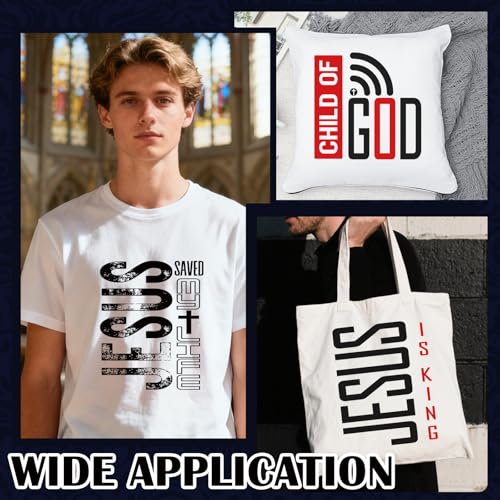 Dazoratix Christian Iron on Transfers - 20 Sheets Jesus Bible Verse DTF Ready to Press Heat Patches Religious Faith Vinyl Stickers Decals for Men T Shirts Clothes Pillow Bag Hat Appliques DIY Crafts - style: Christian