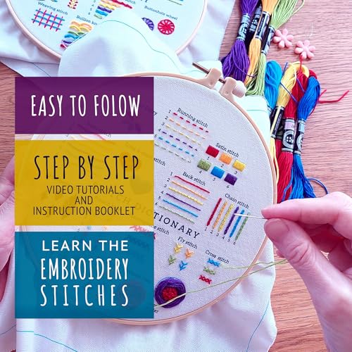 Elephant Embroidery Kit for Beginners - Stamped Cross Stitch, Adults - color: Stitch Dictionary