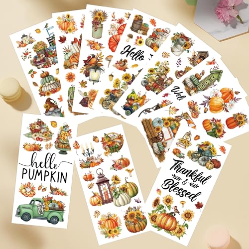 10 Pcs Fall Rub-On Transfers for Furniture & Crafts, 12 x 6 Inch - style: Vintage Fall