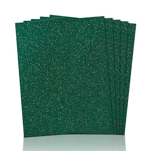 FabricLA | Glitter Felt Sheets | 1.6mm Thick | Vibrant Colors, Mess-Free, Durable Design, Easy to Cut & No-Shed for DIY Crafts, Costumes & Home Décor - 9x12 Inches - 5 Pieces Green Glitter Felt - color: Green ( 5 Pieces )
