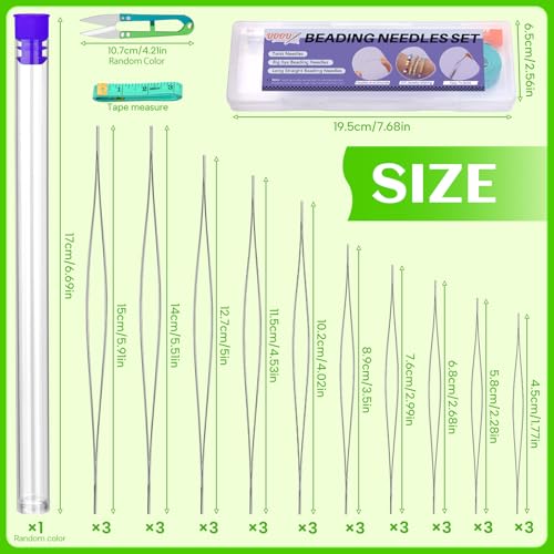30 Pcs Big Eye Beading Needles, 10 Sizes Beading Needles for Seed Beads - style: StyleB