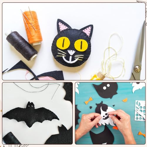 Black Felt Fabric, 2 PCS 12" X 12" Felt Fabric Sheets for Crafts 1mm Thick Squares Craft Felts Fabric-Sheets Non-Woven Felts Paper Pads for Patchwork DIY Sewing Art Crafts,