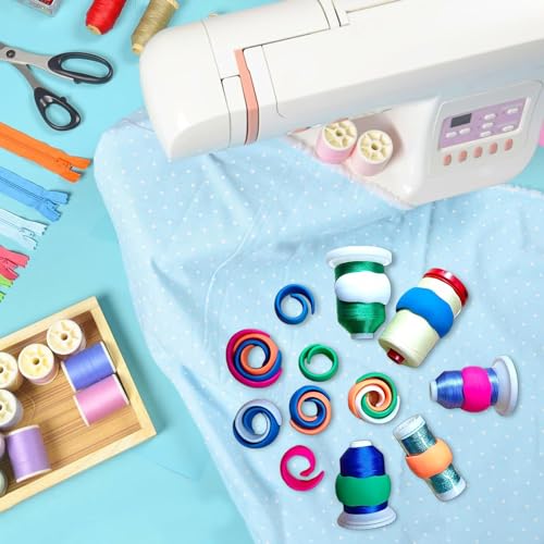 Simthread 63 Colors Compatible with Brother Polyester Embroidery Machine Thread + 20 Thread Holder Kit - color: 63 Colors+20 Holder