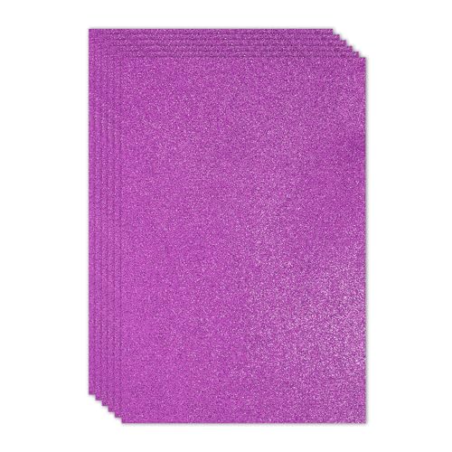 PATIKIL 2mm(1/10") Thick Non Adhesive Glitter Foam Sheet 16x24inch(40x60cm) Purple, EVA Shiny Foam Board for Craft, 6 Pcs - color: Purple