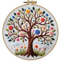 Esffaci Embroidery Kit for Adult Beginner Flower Tree Hand Embroidery Set - color: Tree