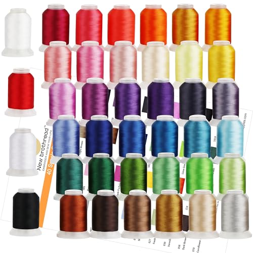 New brothreads 40 Colors 100% Polyester Machine Embroidery Thread 40WT