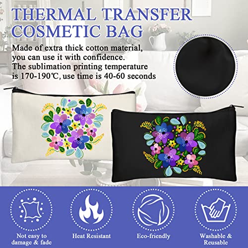 Legigo Blank Canvas Bags Zipper Pouch Makeup Bags Pencil Pouch Bulk - color: Beige+Black