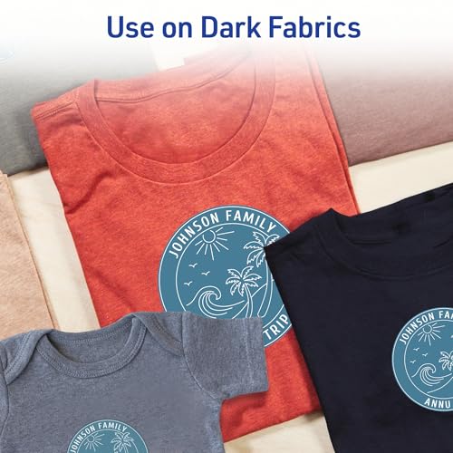 Avery Printable Heat Transfer Paper for Dark Fabrics, 8.5" x 11", Inkjet Printer Compatible, 30 Sheets of Iron On Transfer Paper Total (6-Pack of 3279) - color: White, size: 8.5" x 11", style: 30 transfers