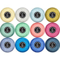 Double Mercerized Egyptian Long Staple Cotton Pearl Thread Ball 10 Grams Rainbow Color 12 Colors per Box for Crochet Hardanger Kniting Hand Sewing,Classic Royal BluePalette - color: Classic Royal Blue Palette