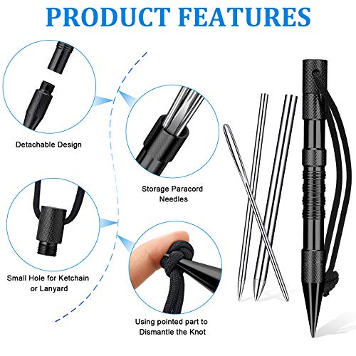 Ferraycle 12 Pcs Paracord FID Knotters Tool Set Stainless Steel, Black - style: Black