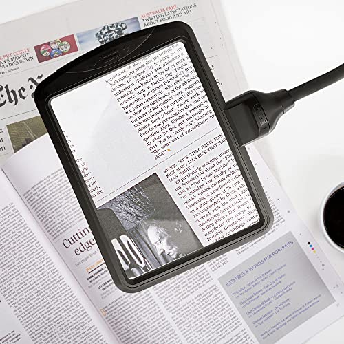 4X Gooseneck Magnifying Lamp Lighted with 28 SMD LEDs, Table Desktop Standing Hobby Tool Magnifier Hands-Free with Clamp for Sewing, Crafts, Close Work, etc. - size: Base & Clamp