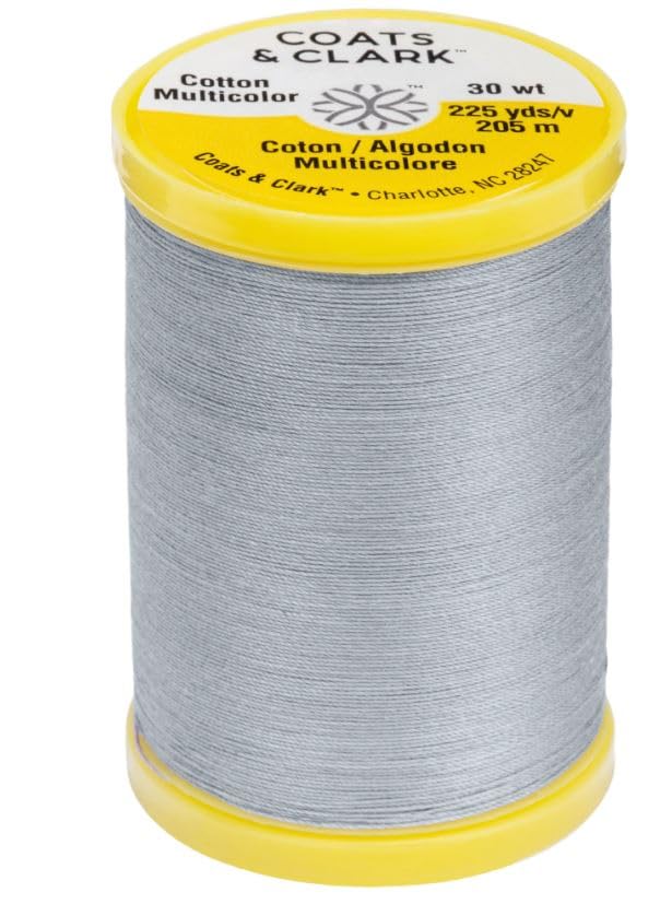 Coats & Clark Cotton All Purpose Sewing Thread 100% Mercerized Cotton 225 Yards Each Spool S970 2 Pack Bundle with 3 Bella's Crafts Needle Threaders (Nugrey) - color: Nugrey