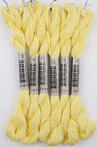 KCS 25 M/Skein Mercerized Pearl Cotton Crochet Needlepoint Thread,Size 5,6 skeins,Golden Brown vy it - color: Golden brown vy it