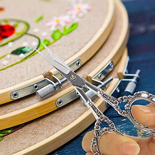 BIHRTC Vintage European Embroidery Sewing Shears for DIY Handmade Scissors