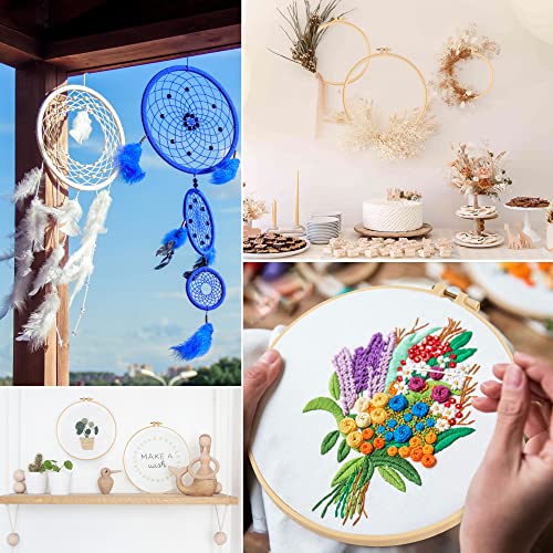 6 Pcs Embroidery Hoop 6 Size, Round Plastic Cross Stitch Hoop with 16 Needles (3.6In to 10.7 in), Small Embroidery Hoop, Cross Stitch Hoops and Frames, Suitable for Embroidery, Craft Sewing - style: Burlywood