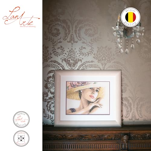 Lanarte Cross Stitch kit Lady with hat II Linen, Counted, DIY