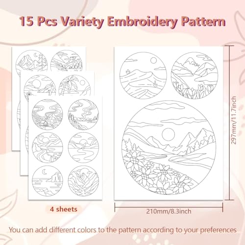 Peacoblue Beautiful Scenery Stick and Stitch Embroidery Patterns - color: Beautiful Scenery
