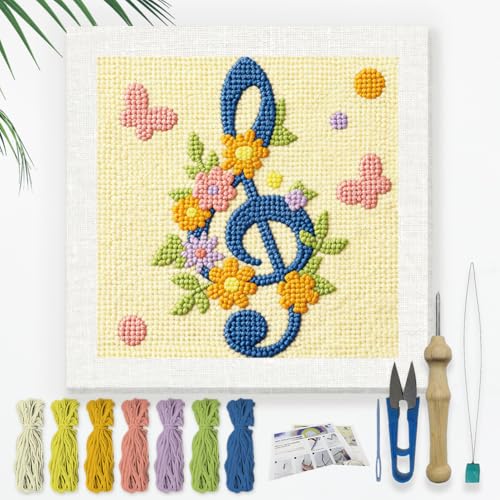 Doodlream Musical Note DIY Punch Needle Embroidery Kit for Adult Beginner - color: Musical Note