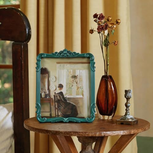 Vintage Picure Frames 8x10 Antique Victorian Green Frame Wall Decor - color: Distressed Green, size: 8x10