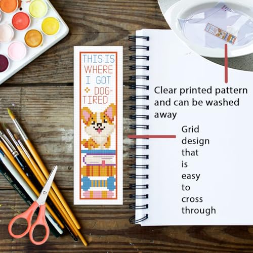 ORIGACH 6 Set Animals & Books Cross Stitch Bookmark Kit for Beginner - style: Animals and Books