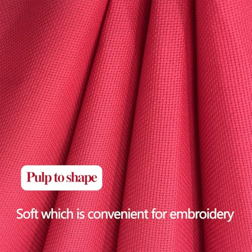 Aida Cloth 14 Count Cross Stitch Fabric Cross Stitch Aida Cloth for Embroidery and Needlework (red, 30 * 39inch) - color: Red