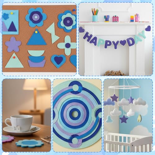 Ymapinc 10Pcs Blue Felt Fabric Sheets, 8x12 Inch - color: Blue