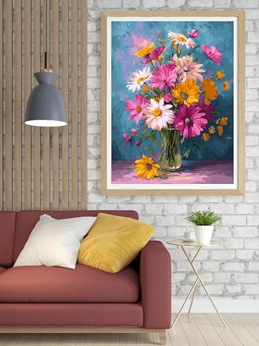 Moohue 14 ct Counted Cross Stitch Kits for Adults Flowers Cross Stitch Patterns Stamped Printed Cross Stitch Kits (Flowers 9) - color: Flowers 9