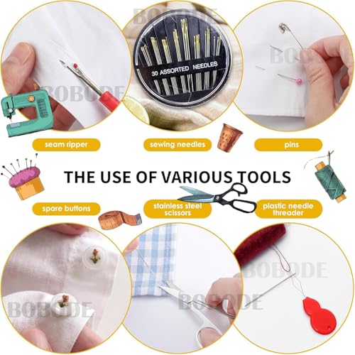 130 PCS Printing Travel Sewing Kit with Sewing Supplies Accessory - color: 130PCS-FH