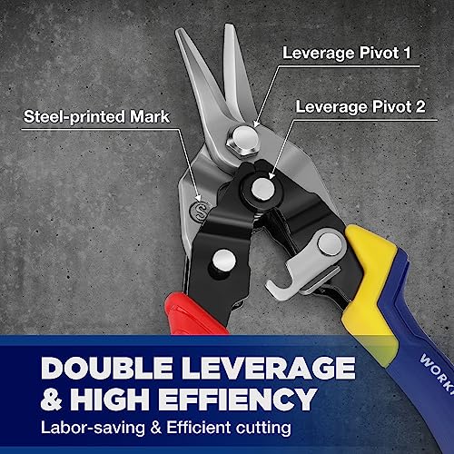 3 Piece Aviation Tin Snips Set, Metal Cutter Shear (Left, Right & Straight) - style: Straight/Left/Right