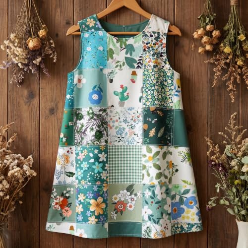 Tudomro 70 Pcs 10 x 10 Cotton Fabric Square for Quilting, Green Floral - color: Green Floral