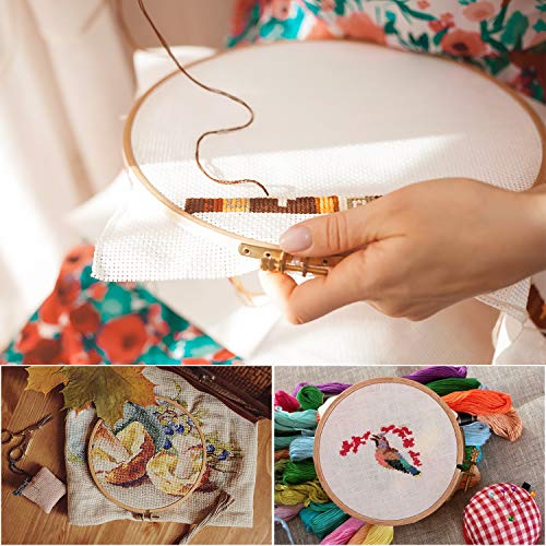 Sherbo 4-6 Inch Embroidery Hoops, Set of 3 Beech Wood Cross Stitch Hoops