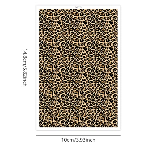 10 Pcs Transfer Paper for Polymer Clay, Leopard Pattern Water-Soluble Disposable Clay Transfer Sheets for Crafting Soft Ceramic Earrings, Jewelry & Polymer Clay Molds DIY Craft 5.8X3.9 inch - color: Leopard