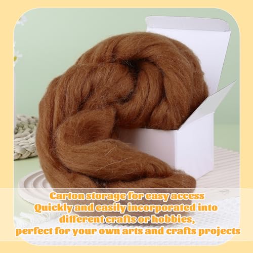 3.53oz Needle Felting Wool Roving Wool for Felting Wool Felting Supplies - color: dark coffee