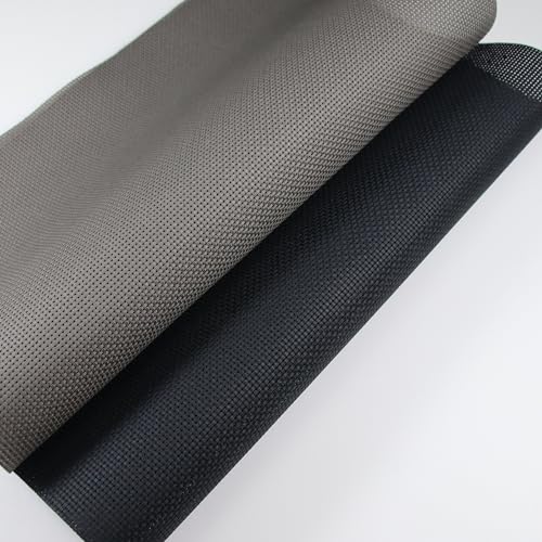KCS 2 pc of 15" x 18"(38cmx45cm) Counted Cross Stitch Cotton Aida Cloth Needlework Fabric Box (Dark Grey+Black, 11CT) - color: Dark Grey+black, size: 11CT