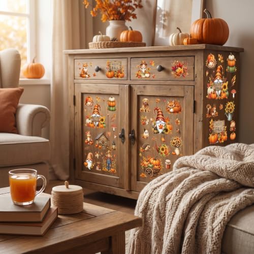 Fall Pumpkin Rub on Transfers for Crafts Furniture 5.9x5.9 Inch - color: Autumn Pumpkin