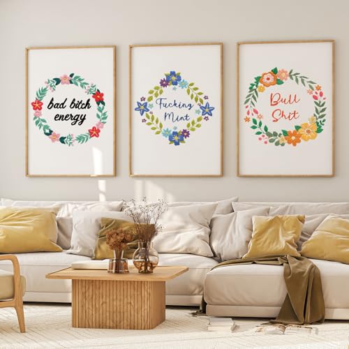 Louise Maelys 3 Pack Funny Quote Embroidery Kit for Beginners Floral - color: kit-18