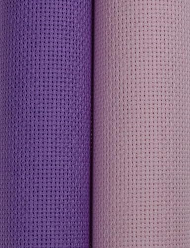 KCS 2 pc of 15" x 18"(38cmx45cm) Counted Cross Stitch Cotton Aida Cloth Needlework Fabric Box (Lavender+Pink, 18CT) - color: Lavender+pink, size: 18CT