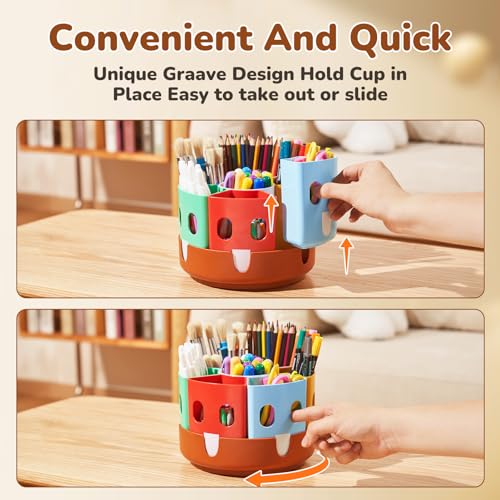 GAMENOTE Rotating Art Supply Organizer, Lazy Susan Caddy, Small - size: Small, 8"d x 5"h