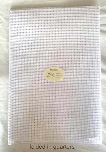 Aida Cloth 6 Count Cross Stitch Fabric,19×28inch (6CT,White) - color: White, size: 6CT