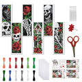FREEBLOSS 6Pcs Cross Stitch Bookmark Kit Gothic 8x2.4'' 11CT - style: Gothic Theme