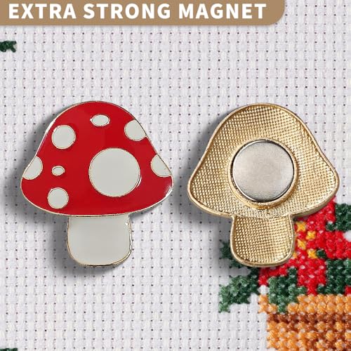 Needle Minder Magnet, Magnetic Needle Minder, Needle Minders Magnetic Cross Stitch Accessories, Magnetic Needle Holder, Life Tree, Butterfly, Cats, Owl, Heart (Mushroom) - size: Mushroom