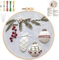 YOUDRN Christmas Embroidery Kits, Holly-Bauble Embroidery Kits Adults - color: Holly-Bauble