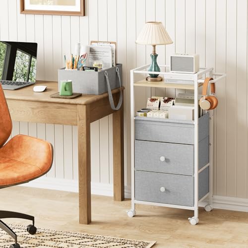 3In1 Modanais Baby Diaper Caddy Organizer Cart with Drawers, Light Gray - color: Light Gray