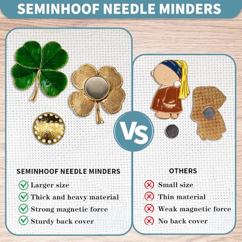 Magnetic Needle Minder Magnet Embroidery Accessories and Supplies Embroidery Needle Holder Cross Stitch Holder Needlework Supplies (Cardinal) (FourLeaf) - size: FourLeaf