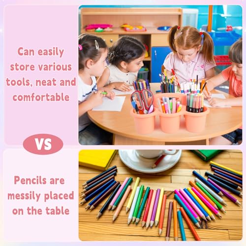 6 Pack Classroom Caddy Organizer with Handle, 6 Compartments, Pastel - color: Pastel