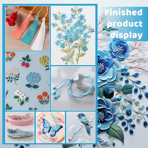 14 Skeins Sky-Blue Embroidery Floss, Cotton Embroidery Thread - color: Sky-Blue