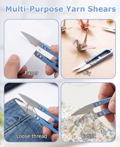 12 PCS Thread Snips, 4.1" High-Carbon Steel Yarn Scissors for Crocheting Sewing Stitch Knitting Diy Crafts